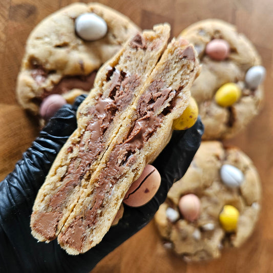 Mini Egg Dairy Milk Stuffed Cookies